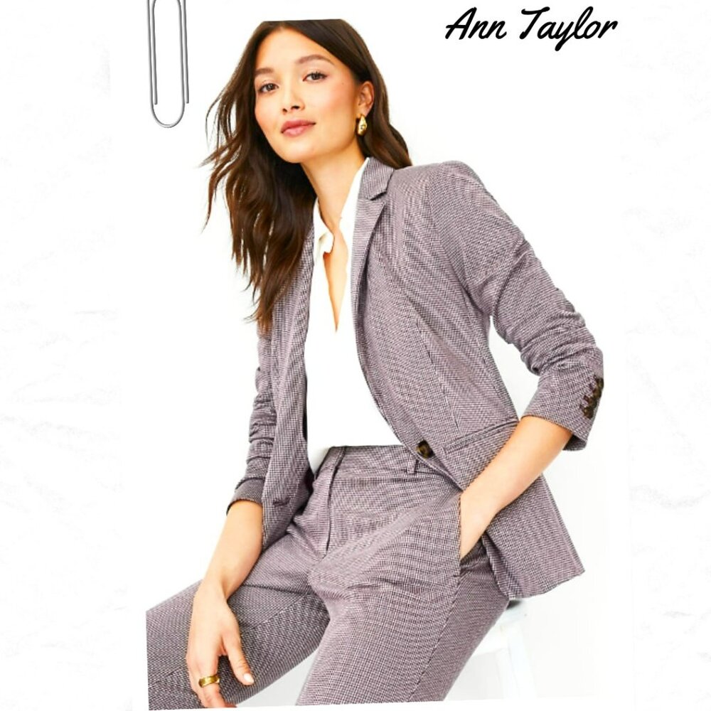 Ann Taylor Lavender Gray Textured Blazer